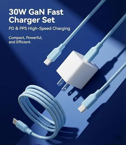 Close look at the 30W USB C Fast Charger, PD PPS Charger, 3 Cables build quality