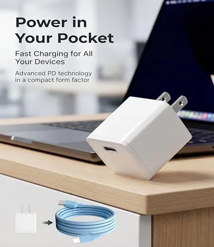 The 30W USB C Fast Charger, PD PPS Charger, 3 Cables in real use