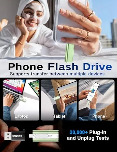 Close look at the 512GB Flash Drive Intended for Phone, USB External Memory Stick build quality