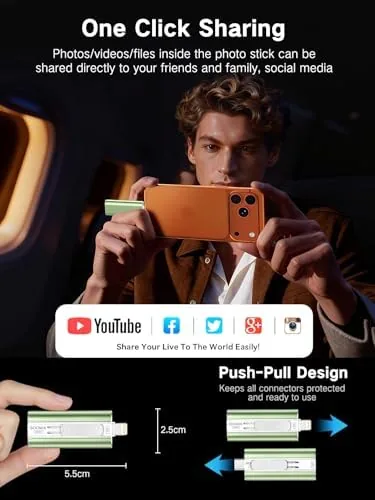 Another view of the 512GB Flash Drive Intended for Phone, USB External Memory Stick