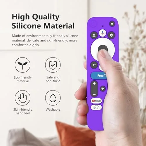 Close look at the LEFXMOPHY Purple Case Cover for onn Google TV 4K Pro build quality