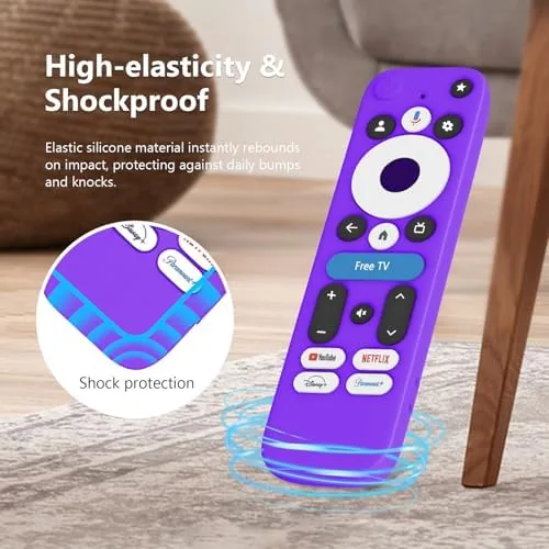 The LEFXMOPHY Purple Case Cover for onn Google TV 4K Pro in real use