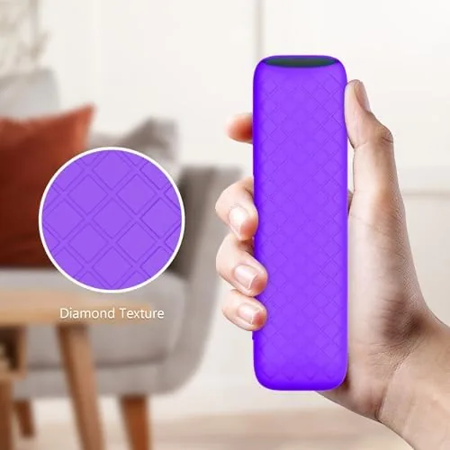 Another view of the LEFXMOPHY Purple Case Cover for onn Google TV 4K Pro