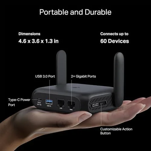 The Roam 6 AX1500 Portable Wi-Fi 6 Travel Router Dual-Band USB in real use