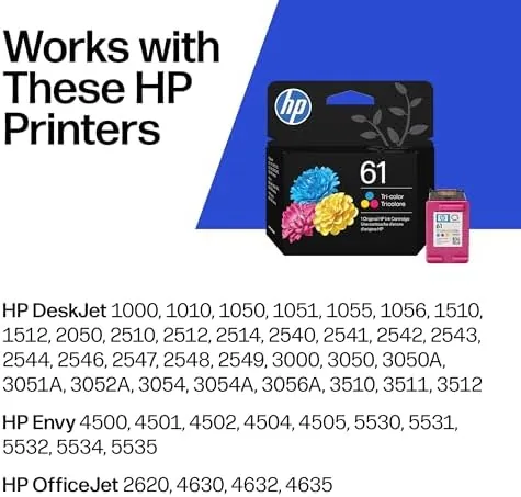 Close look at the HP 61 Tri-Color Ink Cartridge | Works with DeskJet 1000 build quality