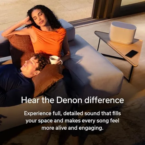 Detail shot of the Denon Home 400 Speaker, Wireless Smart Speaker with Stereo Sound features