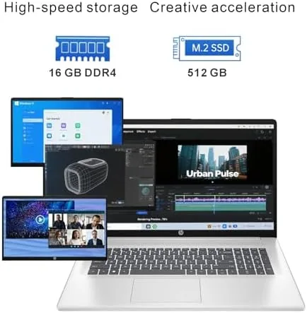 HP 17 inch laptop beside a smaller 14 inch laptop