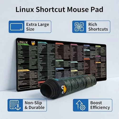 The Excel Shortcut Keys Mouse Pad, Extended Large Desk Mat (31.5x11.8 in real use