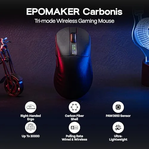 Side view showing the ergonomic thumb rest