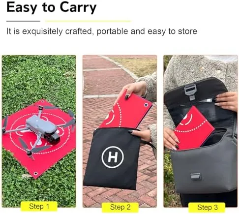 The Drone Landing Pad Pro,Waterproof PU Material Foldable Drone Launch Pad in real use