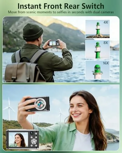 The 4K Digital Camera for Photography 48MP Dual Lens Autofocus 16X in real use