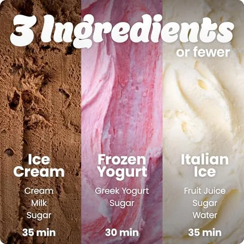 The Iceman by Chefman Trio Ice Cream Maker | No Pre-Freezing compared in context