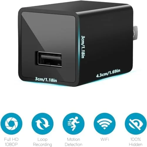 Close look at the Wireless Spy Smart Small 1080P Indoor USB Charger Hidden WiFi build quality