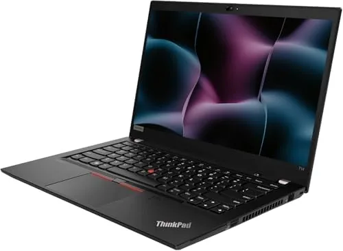 Close up of the ThinkPad keyboard with the red TrackPoint nub