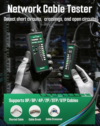 Close look at the TLP-123A Network Cable Tester for RJ11 RJ45, Ethernet Wire Tool build quality