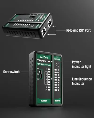 The TLP-123A Network Cable Tester for RJ11 RJ45, Ethernet Wire Tool compared in context