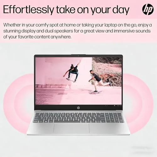 Student using the HP Essential for an online class