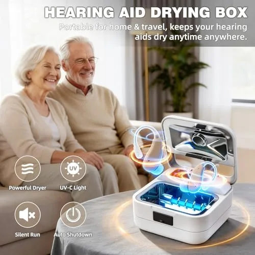 Close look at the Hearing Aid Dryer Dehumidifier, with U/V/C Light, Fast Drying Box build quality