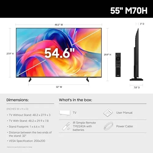 Close up of the Samsung M70H stand and rear port area