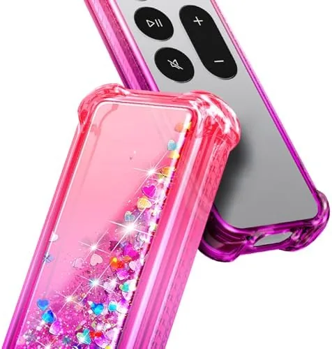 The NZND for Apple TV Remote Case, Cute Liquid Glitter TPU in real use