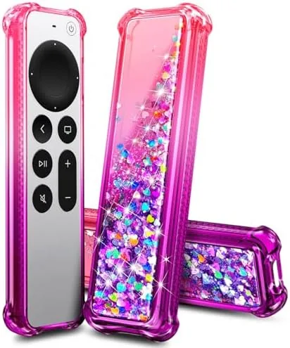 Another view of the NZND for Apple TV Remote Case, Cute Liquid Glitter TPU