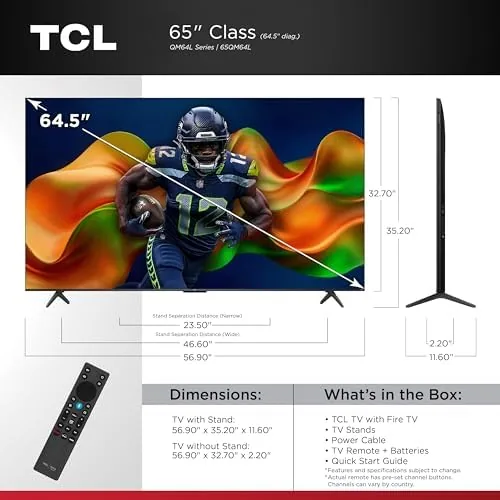 TCL QM64L rear panel and port selection