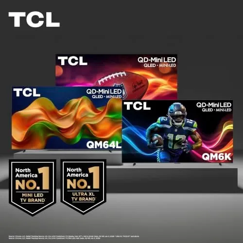 Fire TV home screen on the TCL QM64L showing streaming apps