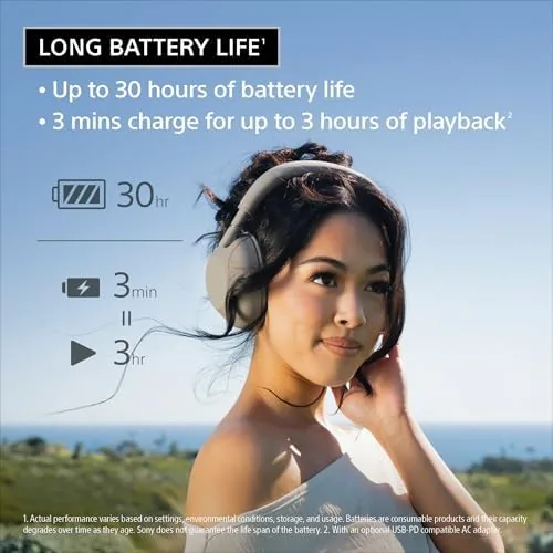 Another view of the Sony WH-1000XM6 The Best Noise Cancelling Wireless Headphones, Sandstone |