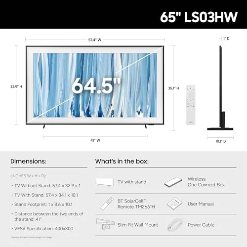 The Wireless One Connect box with HDMI cables connected beside The Frame Pro