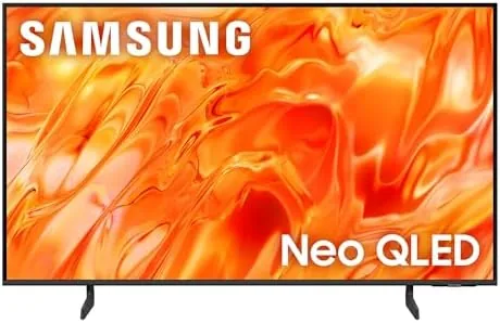 The Samsung 50-inch QN70H Neo QLED television showing a bright HDR scene in a living room