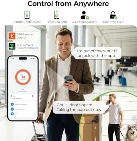 The Smart Lock Keypad Door Lock with Handle, WiFi Keyless Entry in real use