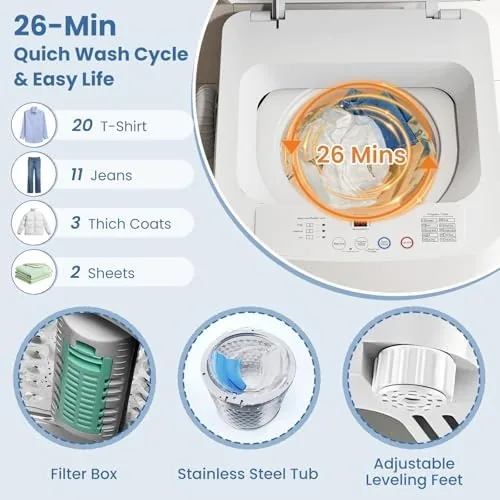 VCJ portable washer set up next to a sink with hoses attached