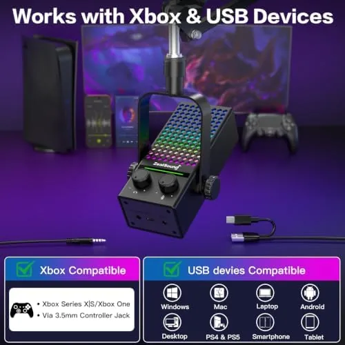 Close look at the ZealSound Gaming Microphone for Xbox with Boom Arm, USB Microphone build quality