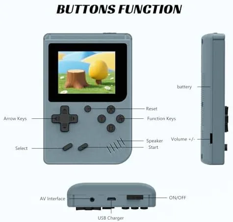 Platformer game running on the retro handheld screen