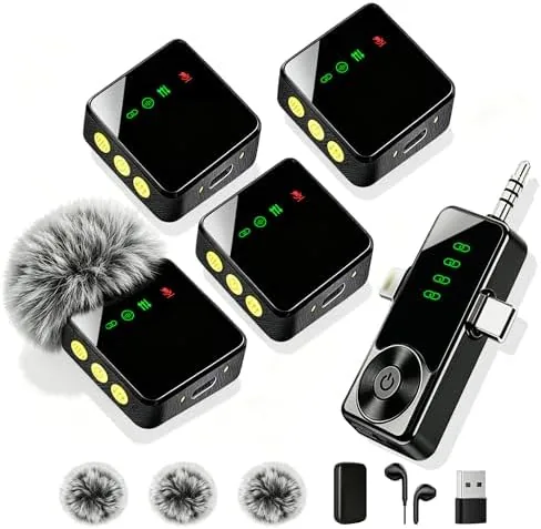 4 Pack Wireless Lavalier Microphone for iPhone Android & Camera | Mini Mics with Review: Tested and Rated