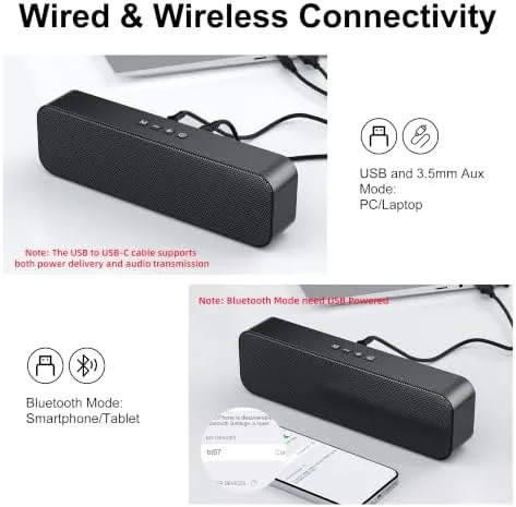 The Computer Speakers for Desktop PC,USB Powered & Plug and Play,with in real use