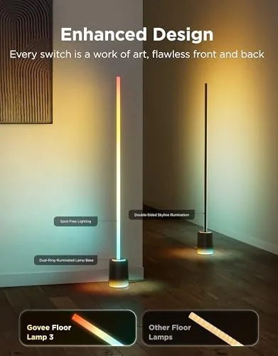 Govee app on a phone showing the Floor Lamp 3 scene and schedule controls