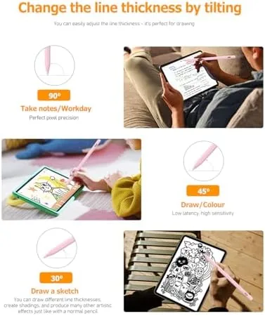 Another view of the Pink Stylus Pen for iPad Pro Air Mini 2018-2026, Palm