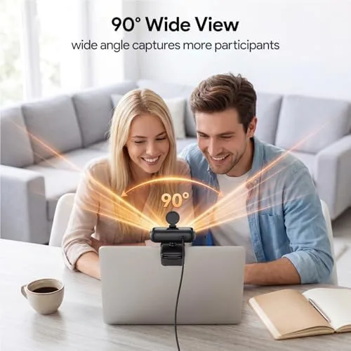 The 1080P Webcam with Microphone Noise Reduction Auto Exposure | 90°FOV in real use