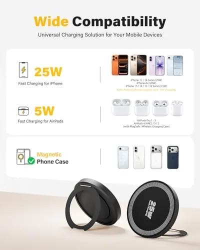 The 2Pack Magnetic Wireless iPhone Charger Fast Phone Charger with Stand compared in context