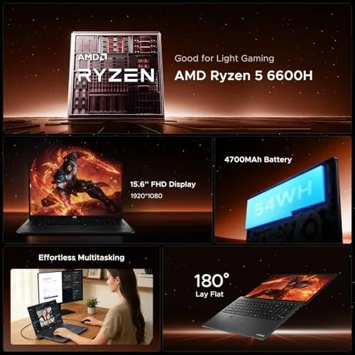 Close look at the NIMO 15.6" AI Ready Gaming Laptop, 2026 Edition AMD Ryzen build quality