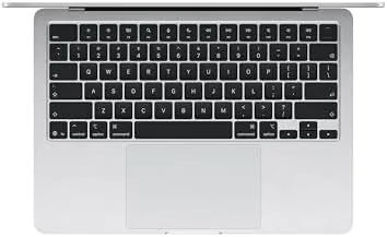 Close up of the bright Silver aluminum surface and the MacBook Air profile