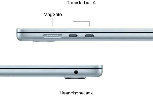The MacBook Air 15-inch Sky Blue packed in a camera bag ready to travel