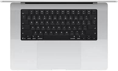 Close up of the Silver chassis, cooling vents, and the port array of the 16-inch MacBook Pro