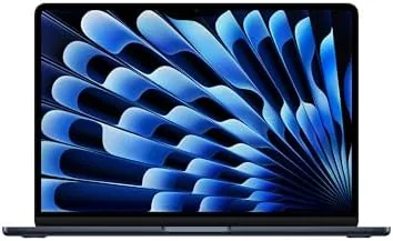 Slim aluminium 13-inch MacBook Air in Midnight open on a desk