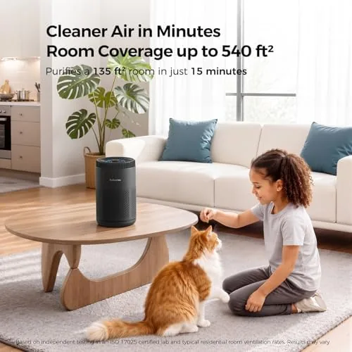 Close look at the Purivortex HEPA Air Purifier for Bedroom, AC300 Pro Black | build quality