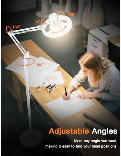 The 36W Floor Lamp with Flexible Arm, 3 Colors Ring Light in real use