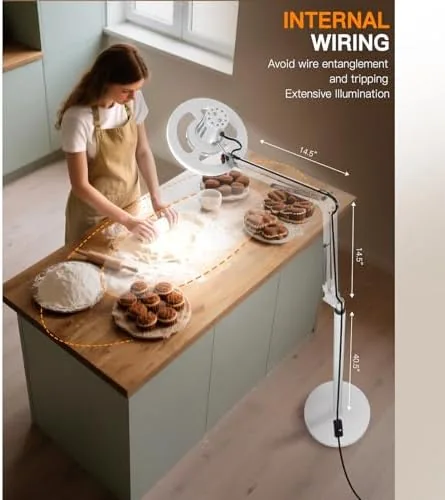 Testing the 36W Floor Lamp with Flexible Arm, 3 Colors Ring Light over two weeks
