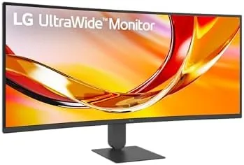 Comparison photo of the ultrawide monitor beside a dual monitor setup