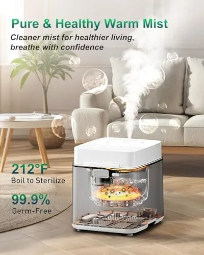 Close look at the Mifasol Stainless Steel Warm Mist Humidifier, 3.3L/0.87Gal Steam Humidifier Large build quality